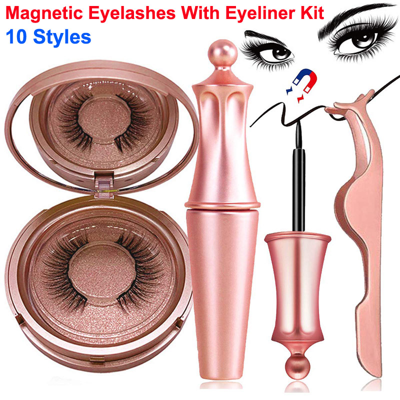 Magnetic Liquid Eyeliner Magnetic Eyelashes with Tweezer makeup mirror 10 Styles False Eyelashes Set Reusable 3D eye lashes No Glue Needed
Magnetic Liquid Eyeliner Magnetic Eyelashes with Tweezer makeup mirror 10 Styles False Eyelashes Set Reusable 3D eye lashes No Glue Needed