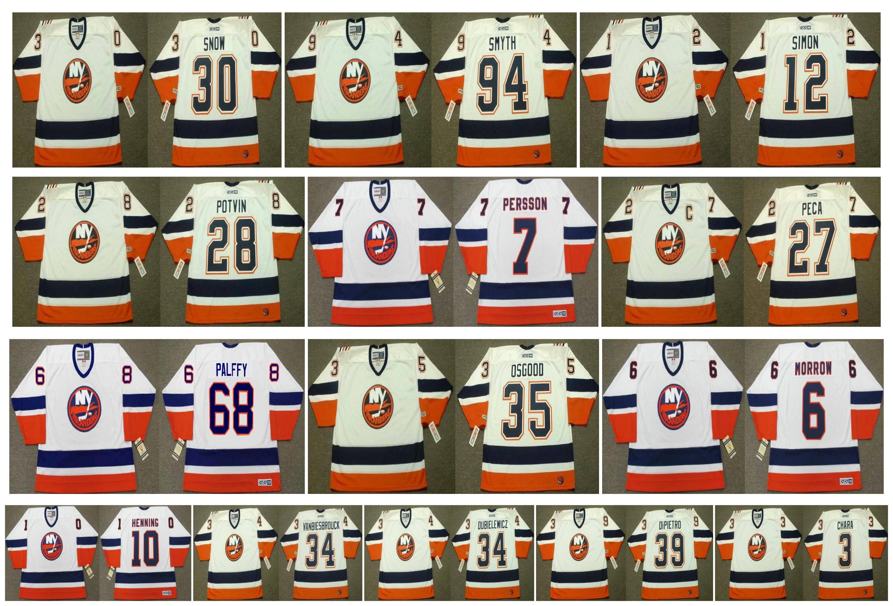 Vintage New York Islanders Jerseys 39 RICK DiPIETRO 68 Palffy 35 OSGOOD 6 KEN MORROW 10 HENNING 34 VANBIESBROUCK 34 DUBIELEWICZ CCM Hockey, As pic
Vintage New York Islanders Jerseys 39 RICK DiPIETRO 68 Palffy 35 OSGOOD 6 KEN MORROW 10 HENNING 34 VANBIESBROUCK 34 DUBIELEWICZ CCM Hockey, As pic