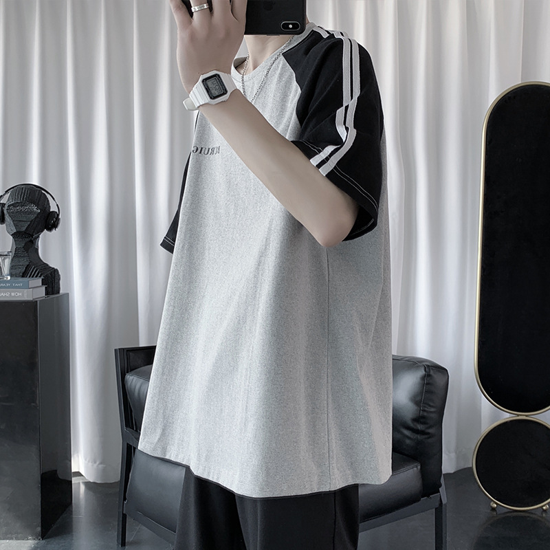 Januarysnow Men's Summer Color Contrast Short Sleeve T-shirt Korean Loose Trend Five Sleeve Men's Academy Stripe Half Sleeve Shirt, White
Januarysnow Men's Summer Color Contrast Short Sleeve T-shirt Korean Loose Trend Five Sleeve Men's Academy Stripe Half Sleeve Shirt, White