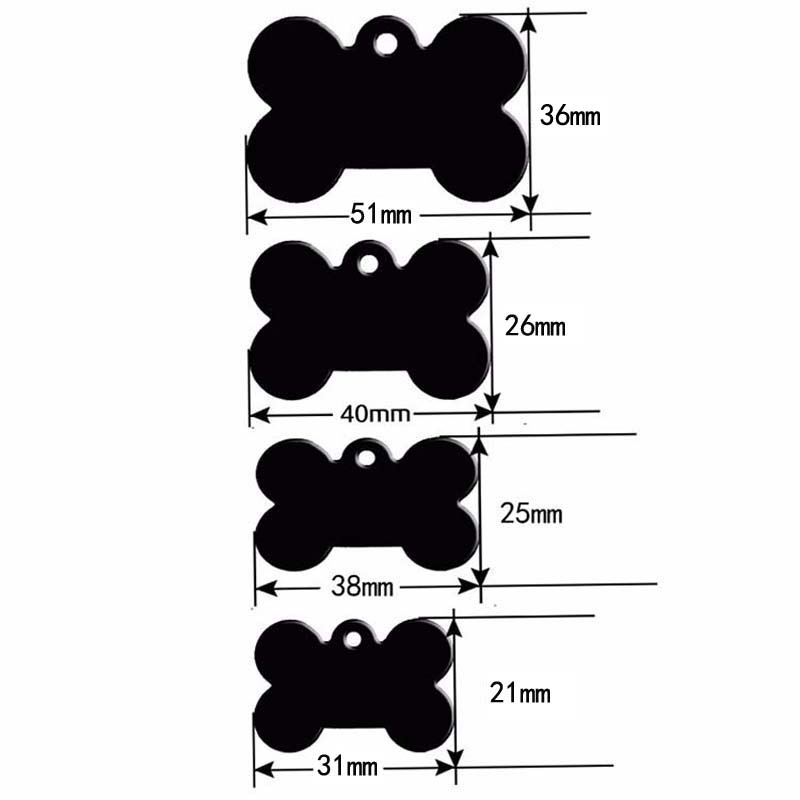 Bone Double Sides Personalized Dog ID Tags Customized Cat Puppy Name Phone No. Pet ID Tags Dog Cat Name Phone Wholesale 100pcs