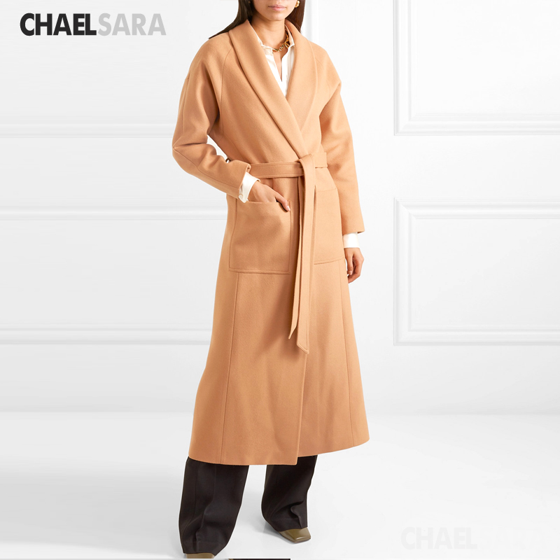 Women Elegant Winter Overcoat Bandage Woolen Long Coat Cardigan Loose Wool Blends Coat with Belt, Light tan
Women Elegant Winter Overcoat Bandage Woolen Long Coat Cardigan Loose Wool Blends Coat with Belt, Light tan