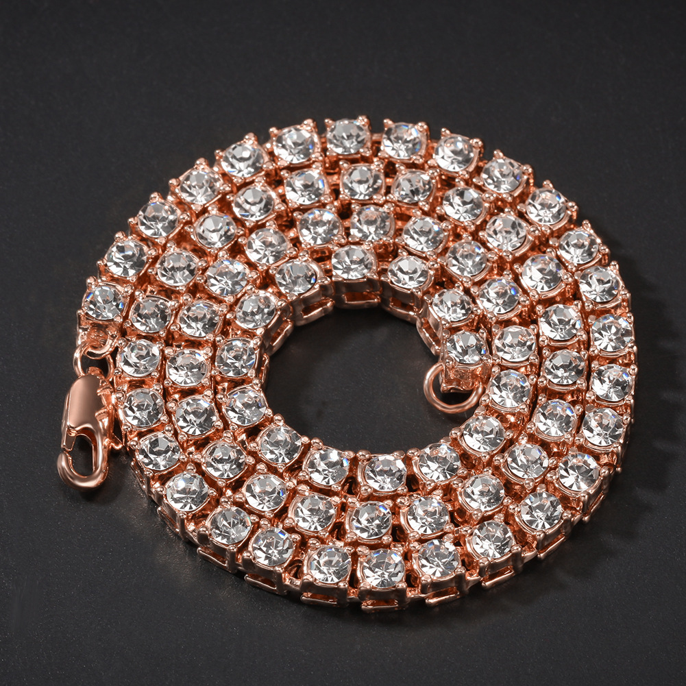 Hip Hop Tennis Chain Necklace TopBling White Zircon Chains Jewelry Mens Women Fashion 5mm Silver Gold Chain Necklaces