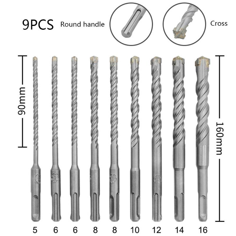 9pcs/set 160mm Round Shank Electric Hammer SDS Plus Drill Bit Set for Concrete Wall Brick Block Masonry Hole Saw Drilling Bits
9pcs/set 160mm Round Shank Electric Hammer SDS Plus Drill Bit Set for Concrete Wall Brick Block Masonry Hole Saw Drilling Bits