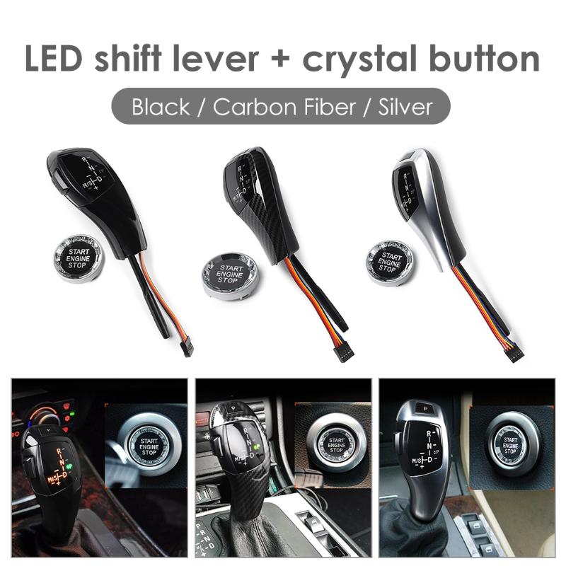 LHD LED Gear Shift Knob with Crystal ENGINE START STOP Button Replace Cover For E46 E60 E61 Car Styling Accessaries
LHD LED Gear Shift Knob with Crystal ENGINE START STOP Button Replace Cover For E46 E60 E61 Car Styling Accessaries