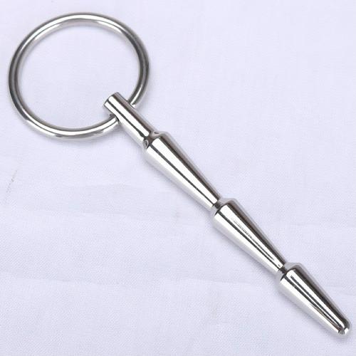 2019 Nouveautés Arrivées Stimulation des yeux métalliques Stimulation de l'œil Pénique Insertion Plug Mâle Steel Homme Homme Dilator Bandage Chas
