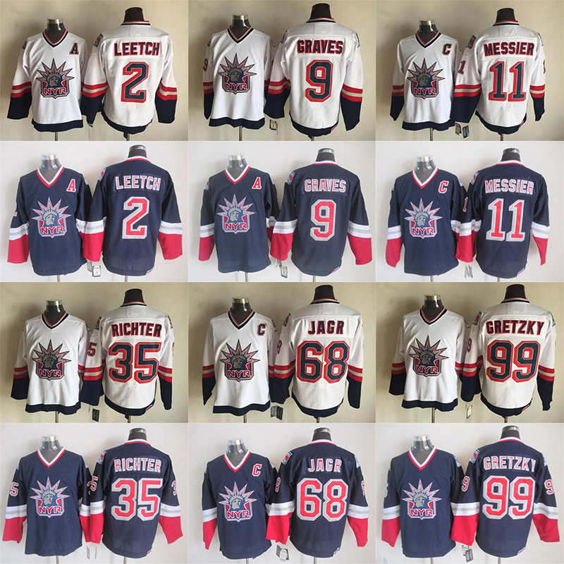 New York rangers CCM Vintage jerseys 99 GRETZKY 68 JAGR 9 GRAVES 11 MESSIER 2 LEETCH 35 RICHTER Hockey Jersey, Black;red
New York rangers CCM Vintage jerseys 99 GRETZKY 68 JAGR 9 GRAVES 11 MESSIER 2 LEETCH 35 RICHTER Hockey Jersey, Black;red