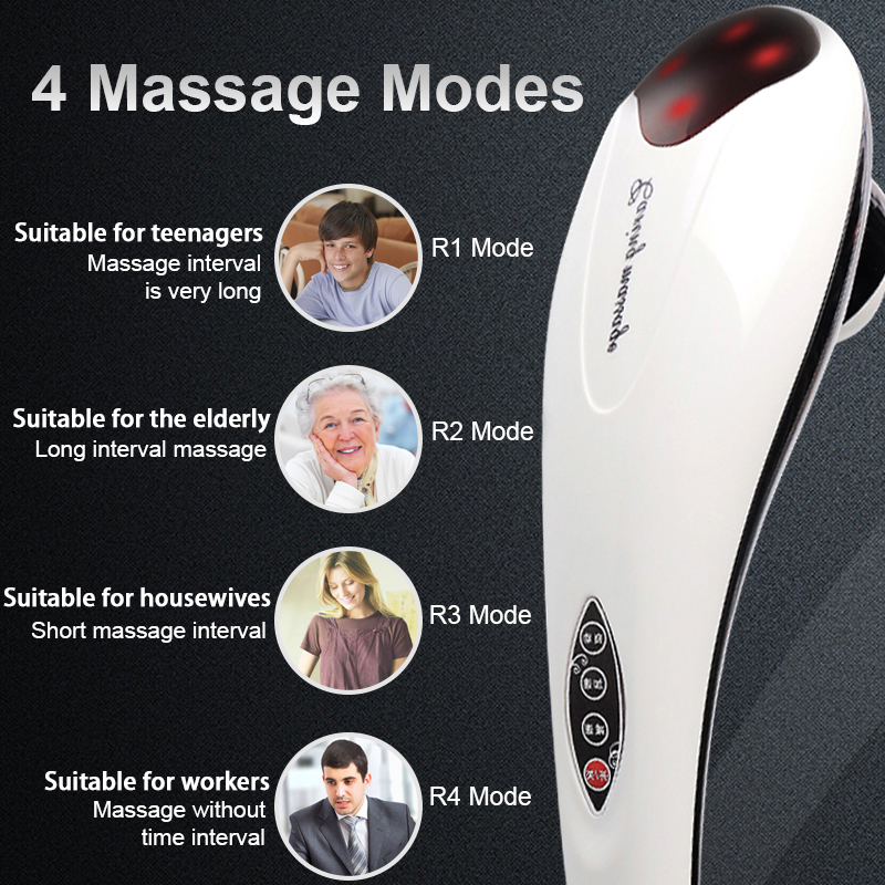 LUYAO Electric Massager Back Neck Massage Hammer Vibration Stick Roller Cervical Body Massage Relaxation Pain 6 In 1 T191116