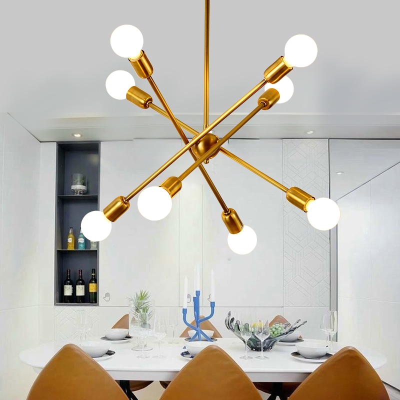American style copper body 8/10 arm LED Pendant light modern branch with E27 base 4W led lamp pure white free shipping