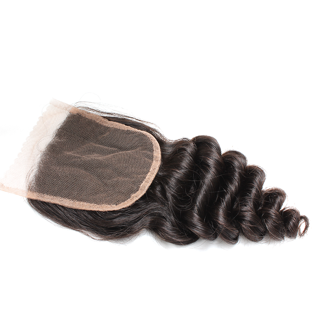 bella hair malaysian lace closures loose wave virgin human hairweaves free part with baby bair top closures 4x4 natural color 826 inch