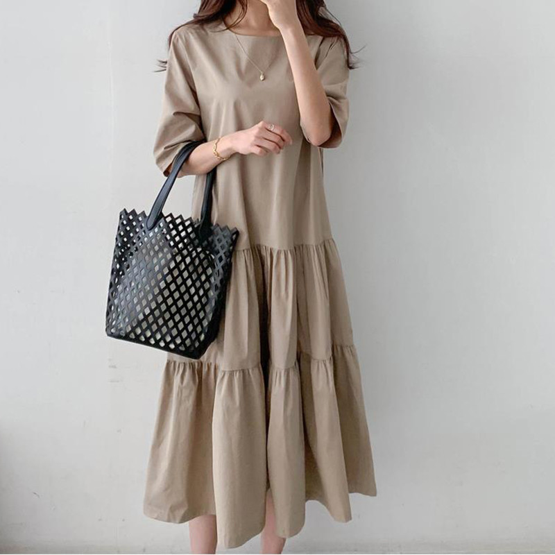 CBAFU solid loose o neck dress women half sleeve patchwork casual ruffles midi poplin dress ladies fashion summer F424, Picture color
CBAFU solid loose o neck dress women half sleeve patchwork casual ruffles midi poplin dress ladies fashion summer F424, Picture color