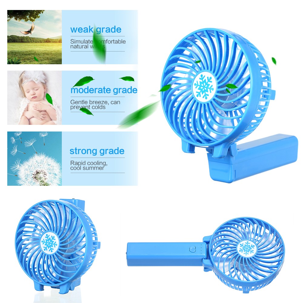 Portable USB Mini Fan Battery Rechargeable Foldable Handle Cooler Cooling Fans Cooler for Outdoor Sports Travel