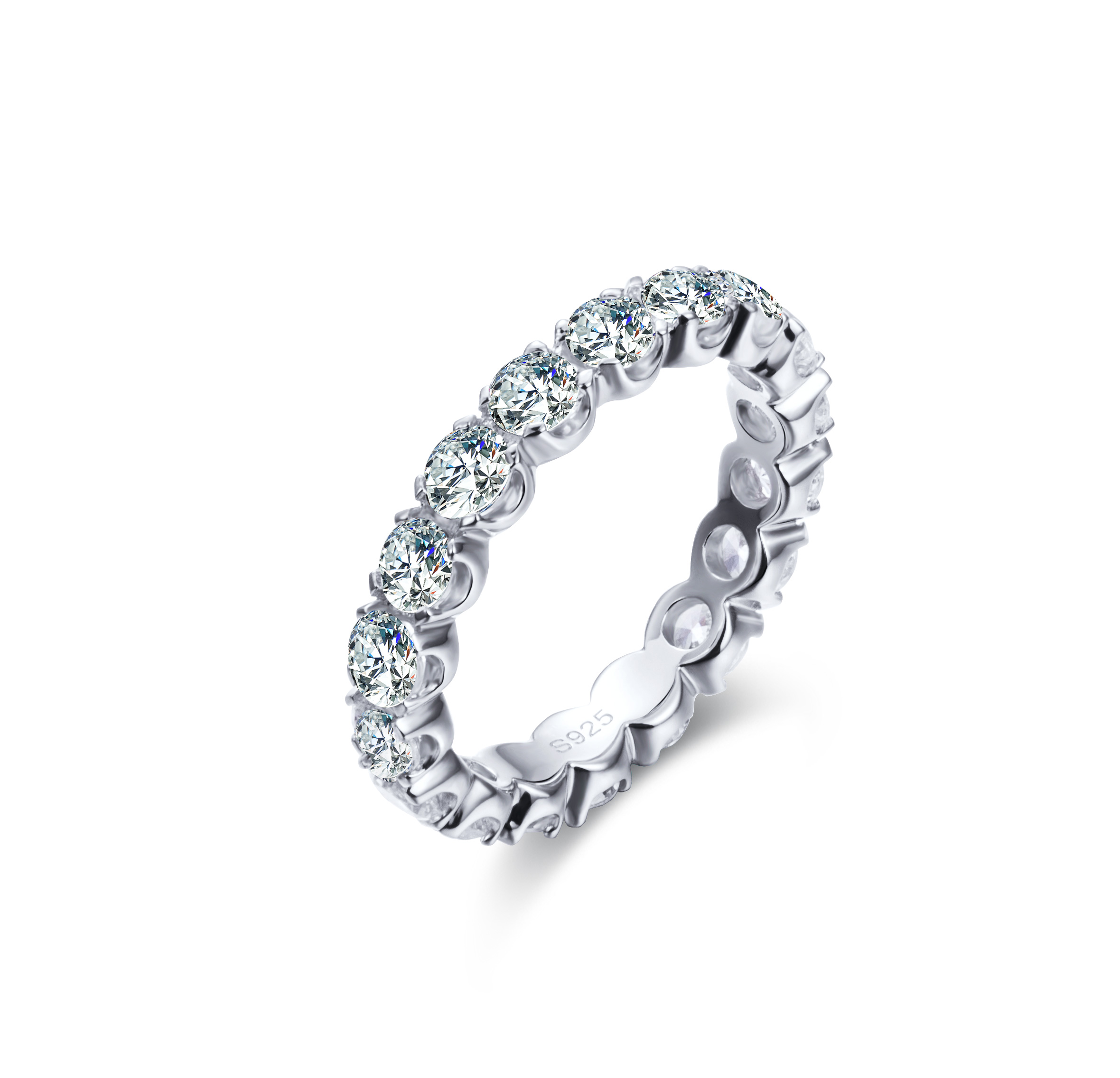 Fashion- Silver Wedding Ring For Lovers SILVER Color Crystal CZ Couple Rings Set Full Zirconia Women Engagement Wedding Rings Fine Jewelry