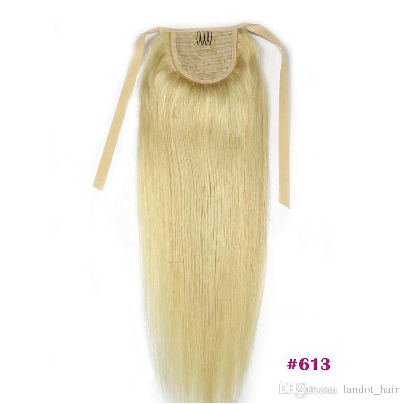 Malaysian cheap straight ponytail remy pony tails hair pieces remy ponytail wrap arounds 20" human hair ponytail extensions 100G