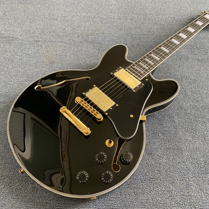 Custom 339 Black Semi Hollow Jazz Electric Guitar Tone-pro bridge gold Black Pickguard Rosewood Fingerboard Square inlay 190308
Custom 339 Black Semi Hollow Jazz Electric Guitar Tone-pro bridge gold Black Pickguard Rosewood Fingerboard Square inlay 190308