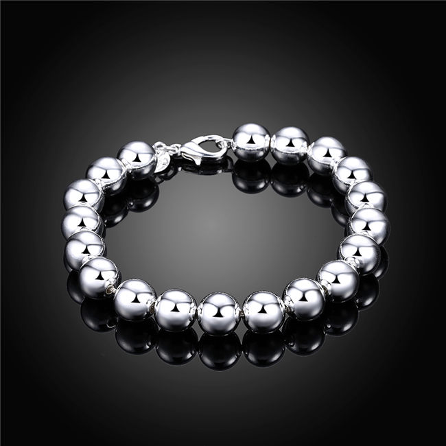 brand new 10m Buddha beads bracelet solid 925 silver charm bracelet 205x10cm DFMWB136women039s sterling silver plated jewe
