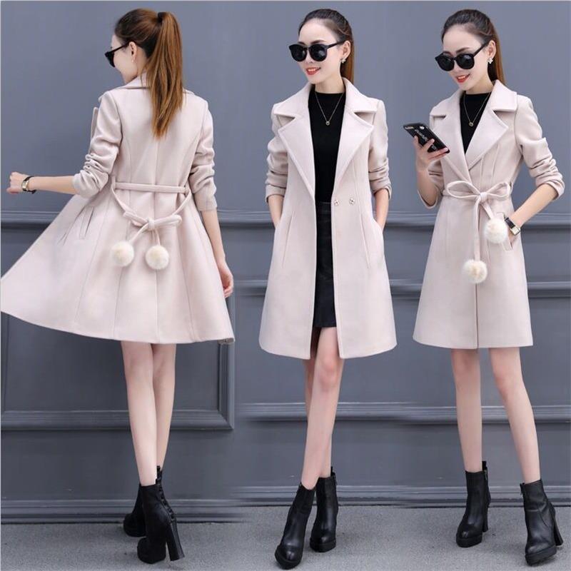 New 2019 fashion elegant wool coats Long Women's coat lapel 2 pockets belted Jackets solid color Female Blends woolen Outerwear, Red
New 2019 fashion elegant wool coats Long Women's coat lapel 2 pockets belted Jackets solid color Female Blends woolen Outerwear, Red