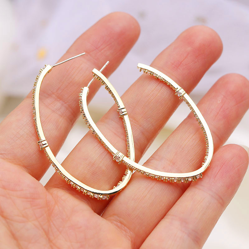 Large Hoop Earrings Gold/Silver Color For Women Big Circle Earrings 925 Sterling Silver Wedding Jewelry Party Accessories