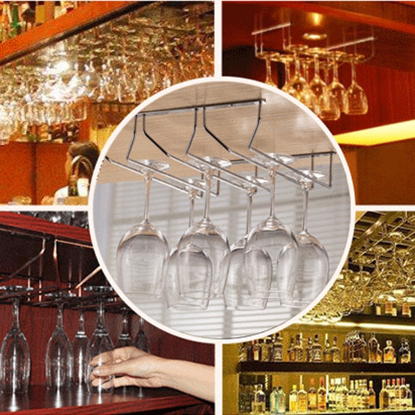 Botique-Under Cabinet Stemware Wine Glass Holder Storage Rack 13.5 Inch Deep