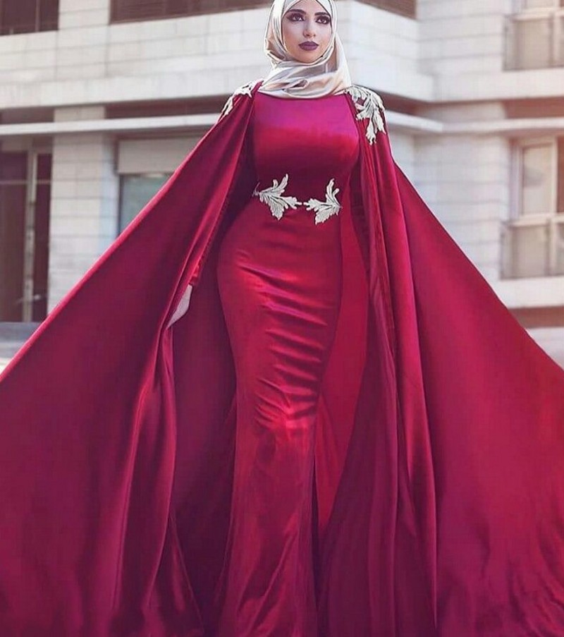 Prom Dresses Dark Red Dubai Arabic Muslim Mermaid Event Long Jewel Neck with Capes Formal Dresses Evening Gowns, Ivory
Prom Dresses Dark Red Dubai Arabic Muslim Mermaid Event Long Jewel Neck with Capes Formal Dresses Evening Gowns, Ivory
