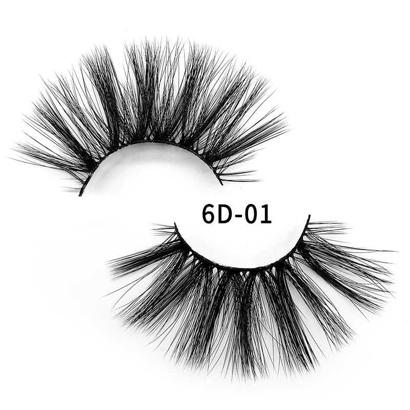 25mm Lashes Wholesale 3D Mink Lashes Natural False Eyelashes Dramatic Volume Fake Lash Makeup 6D Mink Eyelashes Extension Faux Mink Lashes