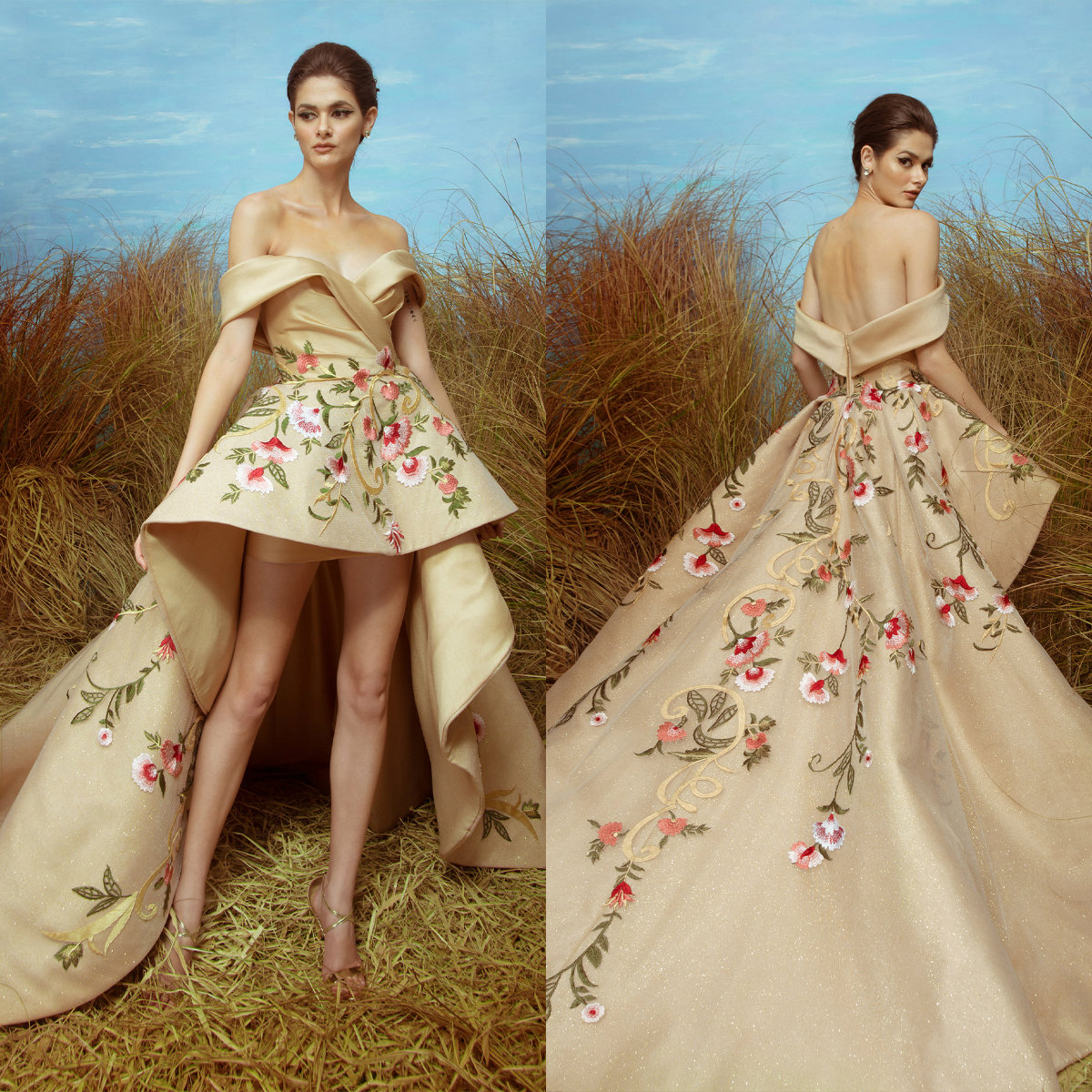 2020 High Low Prom Dresses Off The Shoulder Sweep Train Tulle Embroidery A Line Gold Evening Gowns Custom Made Special Occasion Dress, Fuchsia
2020 High Low Prom Dresses Off The Shoulder Sweep Train Tulle Embroidery A Line Gold Evening Gowns Custom Made Special Occasion Dress, Fuchsia