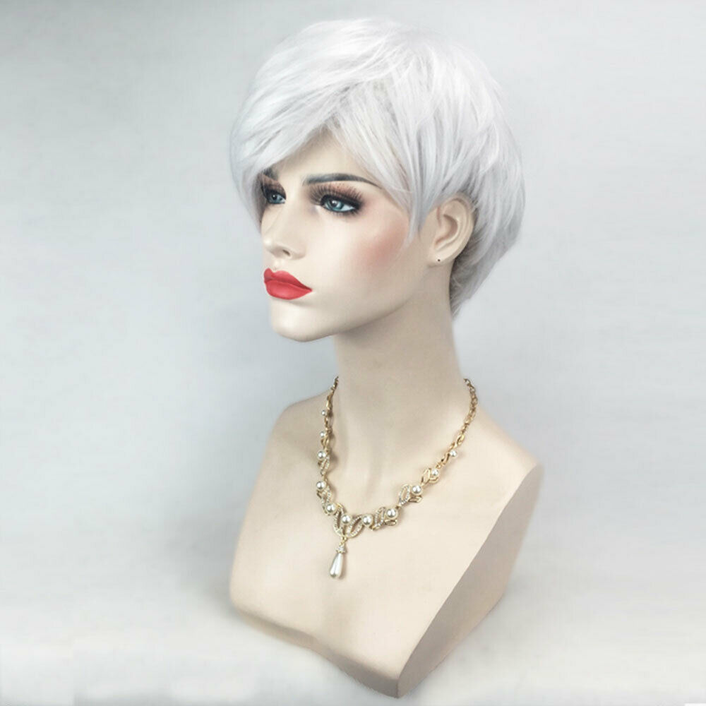 Women Ombre Short Wig Ladies Real Natural Curly Straight Full Hair Party Cosplay