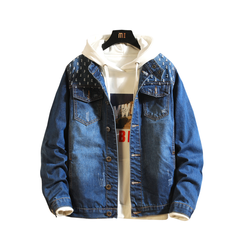 Men Jacket Coat Trendy Denim Jacket Hole Slim Spring Autumn Fashion Mens lapel Jean Outwear Male Cowboy, Blue
Men Jacket Coat Trendy Denim Jacket Hole Slim Spring Autumn Fashion Mens lapel Jean Outwear Male Cowboy, Blue