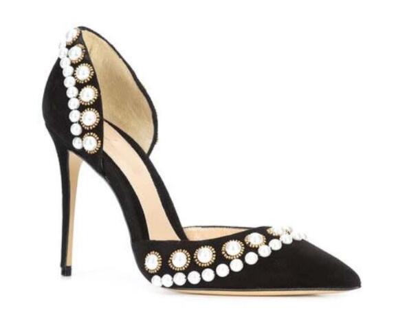 2019 New arrival women high heels white pearl pumps 12cm thin heel party shoes beading stud D'Orsay pumps point toe dress shoes, Black
2019 New arrival women high heels white pearl pumps 12cm thin heel party shoes beading stud D'Orsay pumps point toe dress shoes, Black