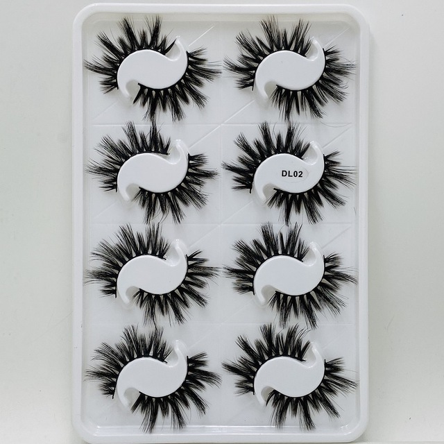 NEW 8pairs 20mm-22mm 6D Mink Lashes Natural False Eyelashes Dramatic Volume Fake Lashes Makeup Eyelash Extension Silk Eyelashes