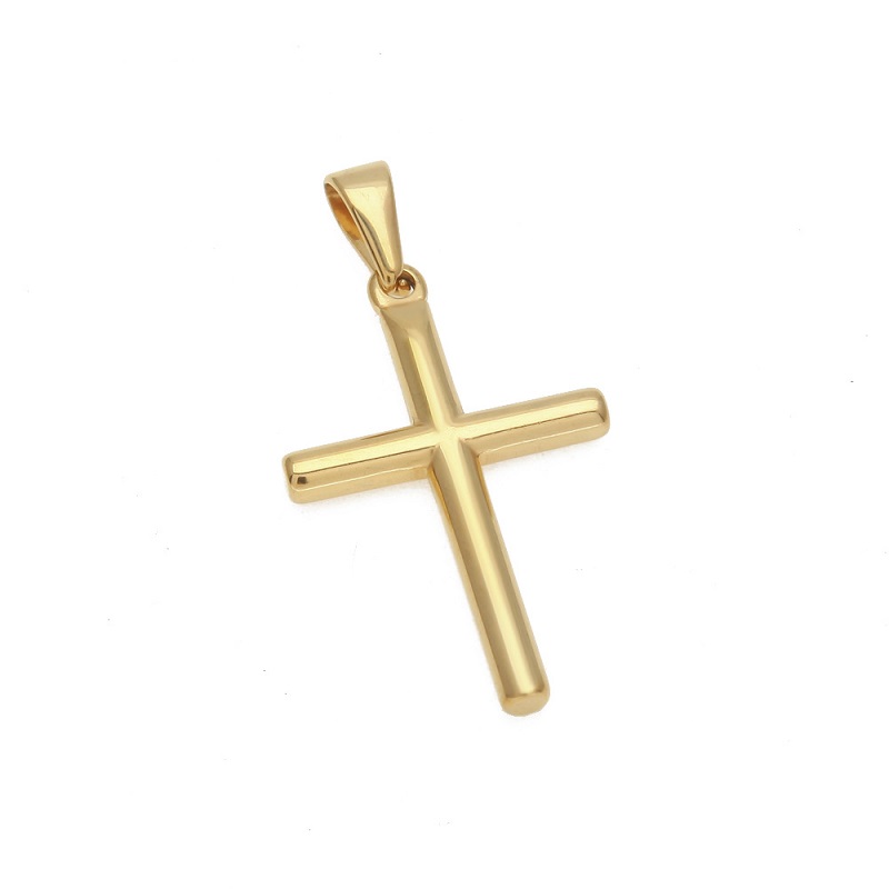 Mens Stainless Steel Cross Pendant Necklace Gold Sweater Chain Fashion Hip Hop Necklaces Jewelry