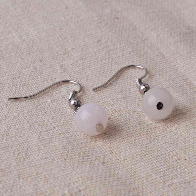 Bead Earrings Stone Pendant Female Fashion Charm Hook Pierced Ear Drops Accessories