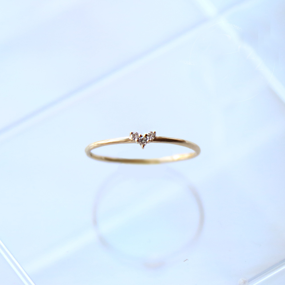 Tisonliz Simple Heart Crystal Rings For Women Female Chic Dainty Thin Rings Party Delicate Gold Wedding Jewelry bijoux