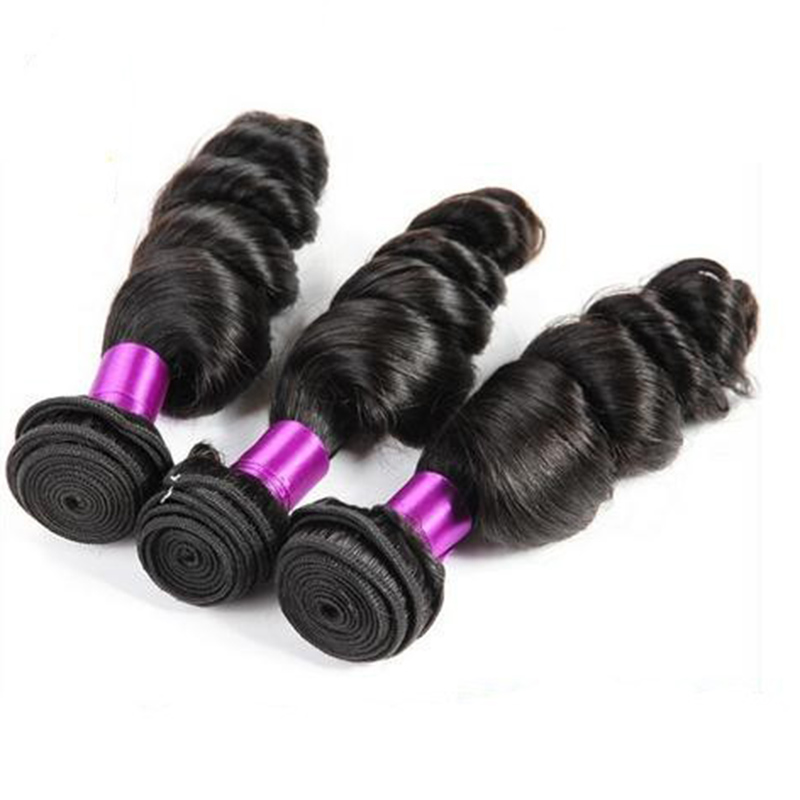 Brazilian virgin hair loose wave unprocessed brazilian human hair bundle extension brazilian loose wave machine double weft
