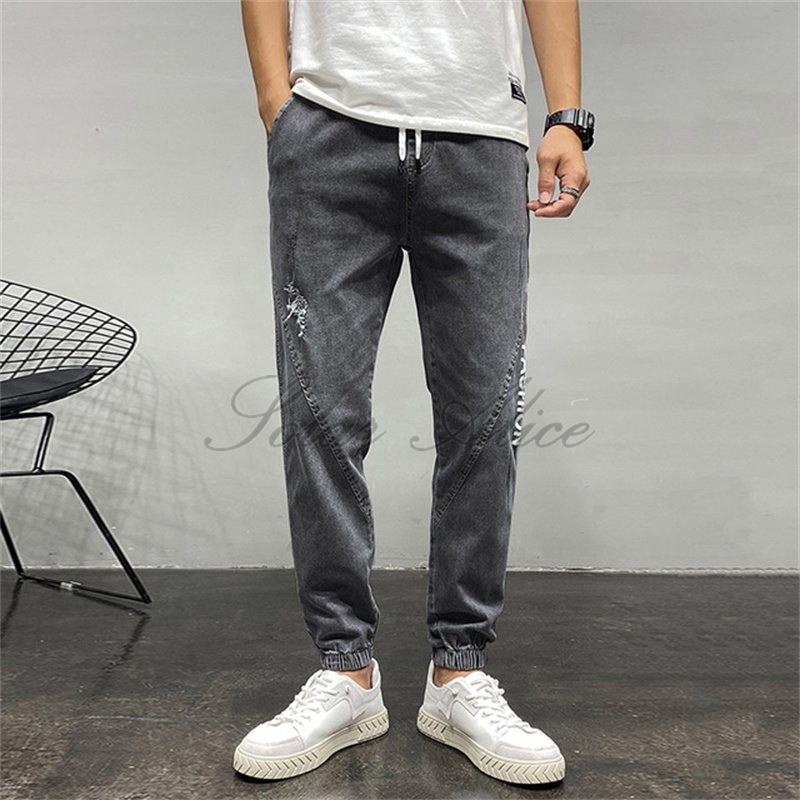 Free Shipping 2020 Men's Spring/Summer New Elastic Waist Ankle Length Jeans Tether Beam Feet Elastic Stitching Casual Pants, Gray
Free Shipping 2020 Men's Spring/Summer New Elastic Waist Ankle Length Jeans Tether Beam Feet Elastic Stitching Casual Pants, Gray