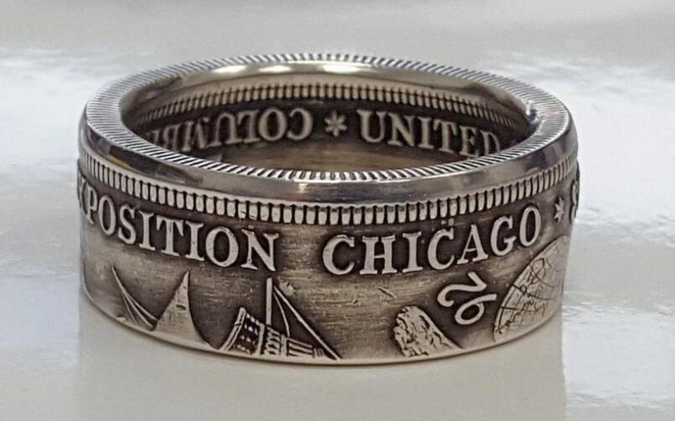 2024 New Vintage Coin Morgan Rings Titanium Steel Carving Party Engagement Band Jewelry Gift for Women dh912272421