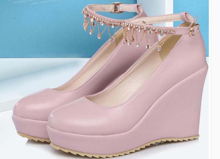 2019 Women's shoes in Spring and Autumn with New style Slope heel round head@2172, Pink
2019 Women's shoes in Spring and Autumn with New style Slope heel round head@2172, Pink