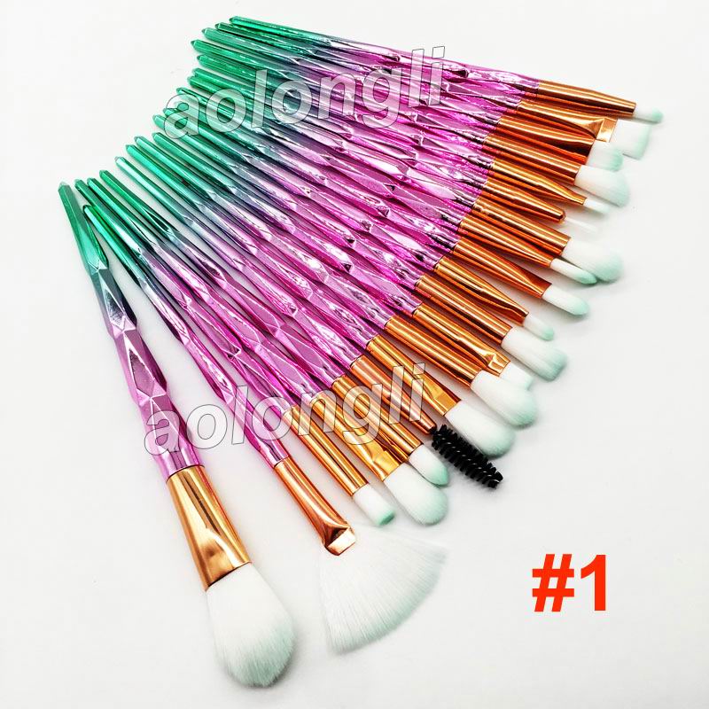 Hot 20pcs/set Diamond Makeup Brushes Sets Eyeshadow Eyelash Lip brush Face Blender Brush Powder Concealer Make Up Brushes Kit Tools mudiwa