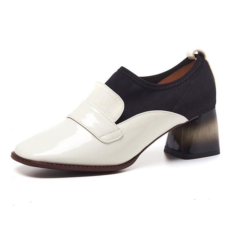 New fashion women pumps genuine leather high heels shoes woman fashion square toe spring ladies dress shoes, Black
New fashion women pumps genuine leather high heels shoes woman fashion square toe spring ladies dress shoes, Black