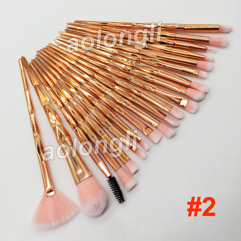 Hot 20pcs/set Diamond Makeup Brushes Sets Eyeshadow Eyelash Lip brush Face Blender Brush Powder Concealer Make Up Brushes Kit Tools mudiwa