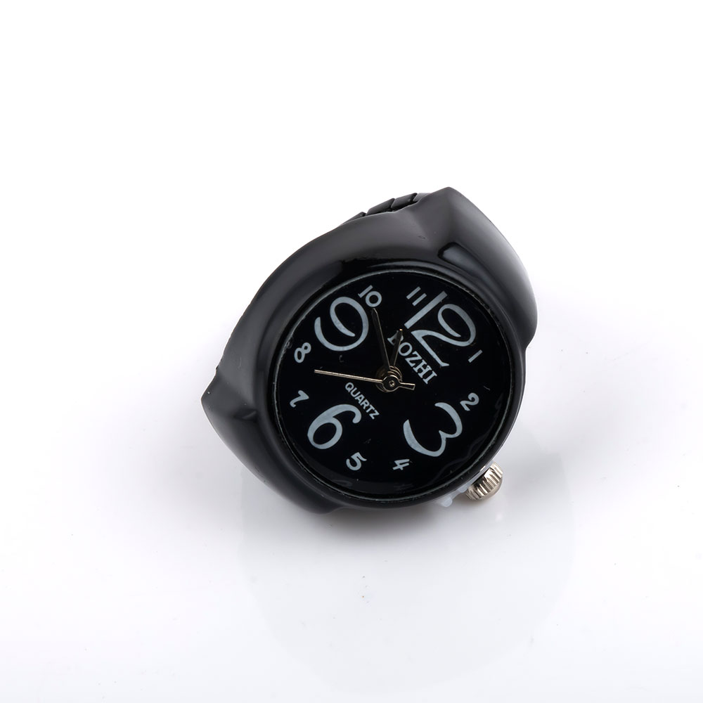 1 pc Creative Round Watch Shape Ring Casual Men And Women Jewelry Arabic Number Digital Pocket Finger Ring