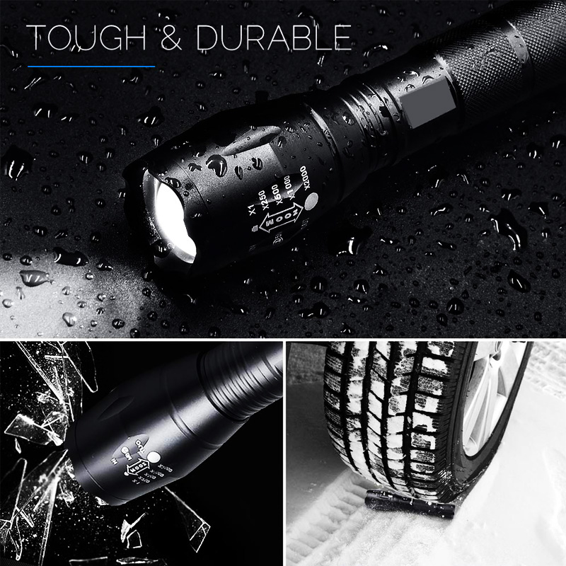 Outdoor Led flashlight 2000LM Ultra Bright linterna Waterproof Torch T6 Camping lights 5 Modes Zoomable Light