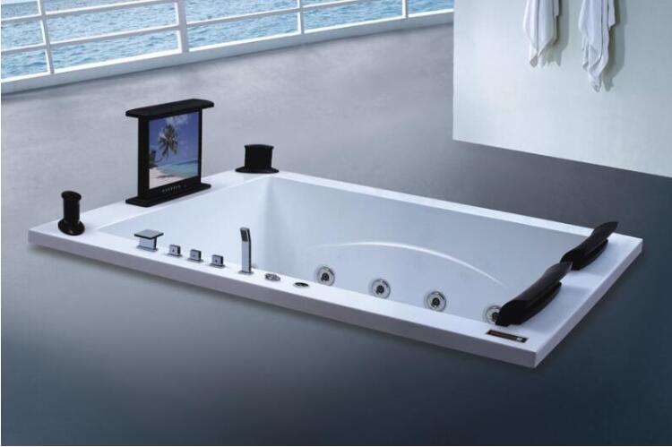 1900mm Drop-in Fiberglass Bath Built-in whirlpool Bathtub Acrylic Hydromassage Embedded Surfing Massage Tub Outdorr SPA NS6022