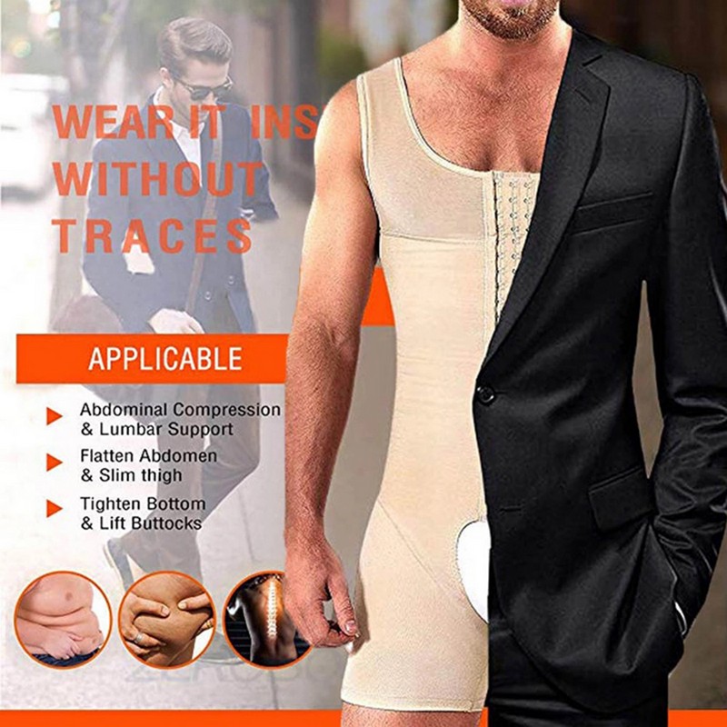 Man Full Body Shaper Slimming Tummy Control Shapewear Plus Size 6XL Tummy Shaper Vest Underwear Corset Waist Cincher Men Bodysuit