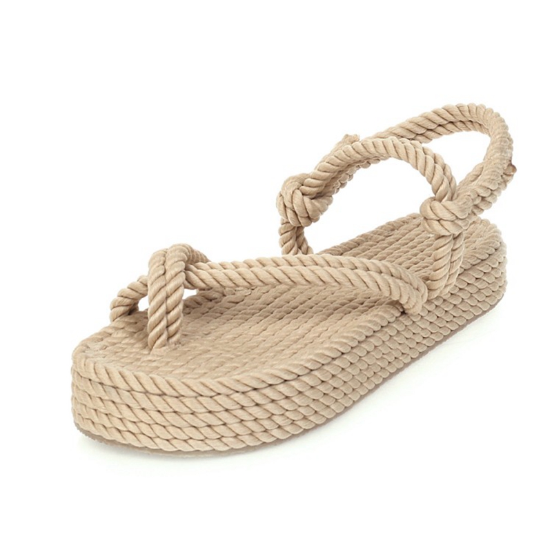 Casual popular new rope sandals women summer flip flop beach thick bottom fishermen grass weaving flax seaside shoe 2020-2, Black
Casual popular new rope sandals women summer flip flop beach thick bottom fishermen grass weaving flax seaside shoe 2020-2, Black