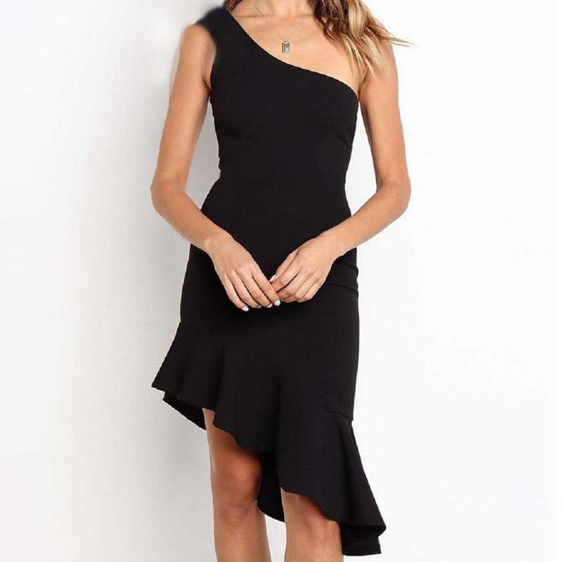 Fashionable new spring 2020 printed sleeveless one-shoulder dress Fashion Women Winter Solid One Shouder Straples, Black
Fashionable new spring 2020 printed sleeveless one-shoulder dress Fashion Women Winter Solid One Shouder Straples, Black