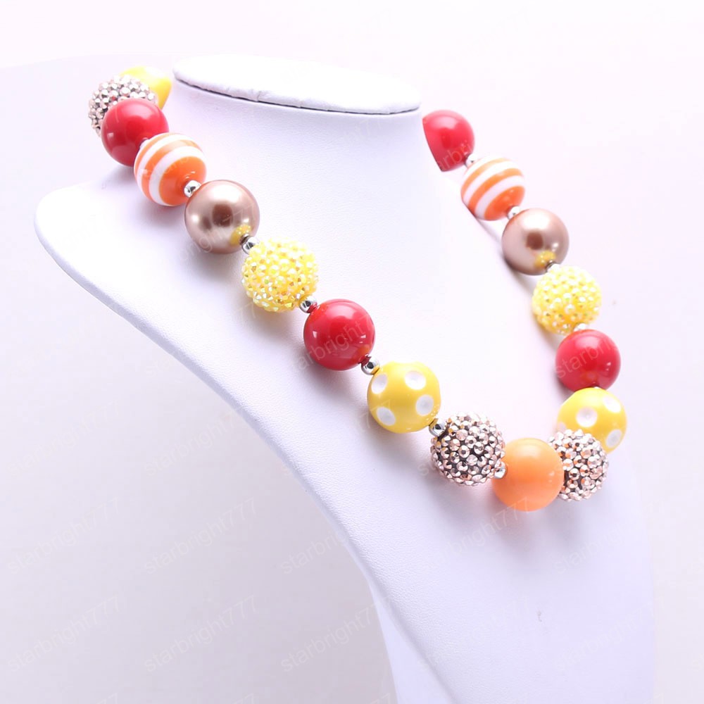 Thanksgiving Fashion Chunky Beaded Necklace For Child/Kids/Girls Bubblegum Beads Necklace Chunky Jewelry