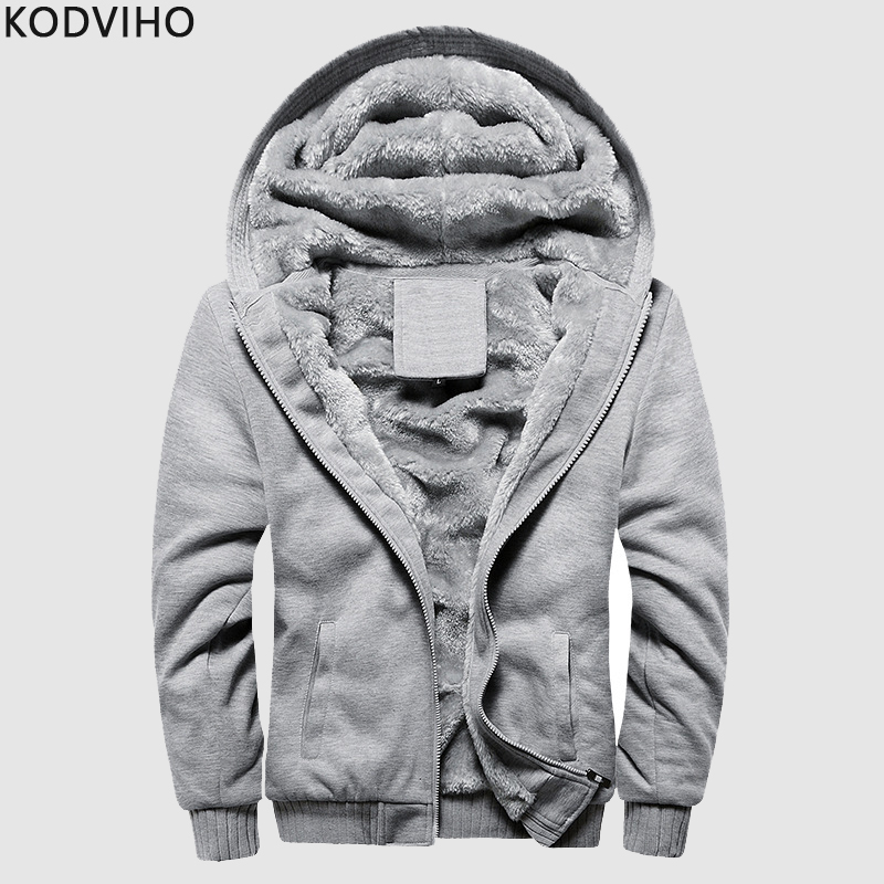 Winter Fleece Hoodies Men Warm Casual Sweatshirt Solid Hoodie Mens Leisure Zipper Hooded Coat Sportwear Sweatshirts Brand New XL