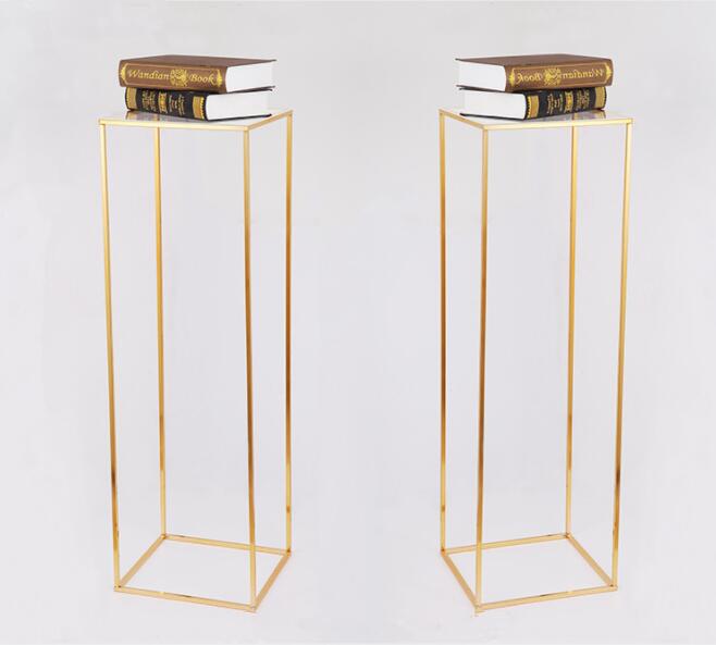 Gold color wedding decoration 4pcs/set Wedding flowers stand arrangement table centerpiece Iron geometric placed props