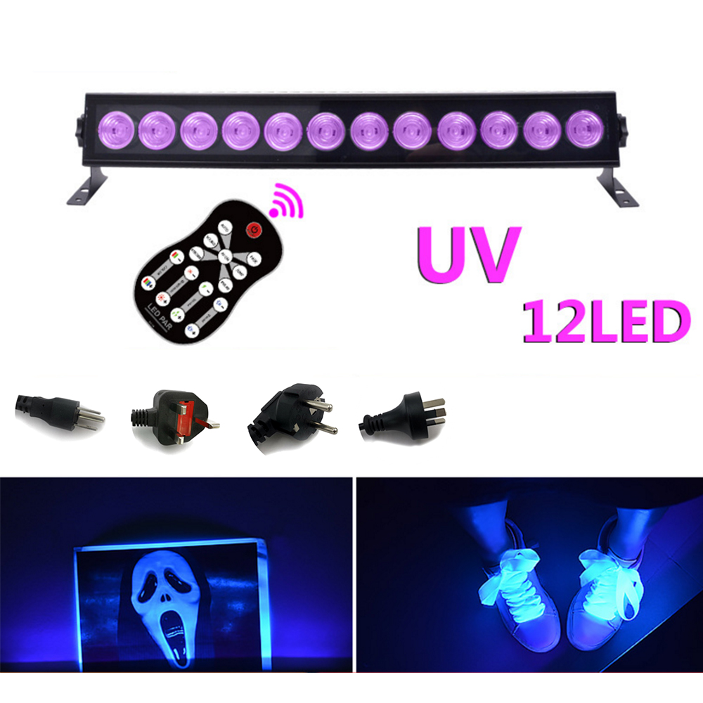 Purple LED Blacklight UV Remote Control Disco DJ Light Laser Stage Light, 110V/220V 9/12LED Bar for Party Club Halloween Christmas 
Purple LED Blacklight UV Remote Control Disco DJ Light Laser Stage Light, 110V/220V 9/12LED Bar for Party Club Halloween Christmas