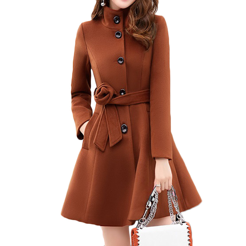 Autumn Winter New Wool Coat Women Fashion Long Temperament Waist Woolen Coats Womens Casual Plus size Thicken Warm Overcoat n012, Caramel colour
Autumn Winter New Wool Coat Women Fashion Long Temperament Waist Woolen Coats Womens Casual Plus size Thicken Warm Overcoat n012, Caramel colour